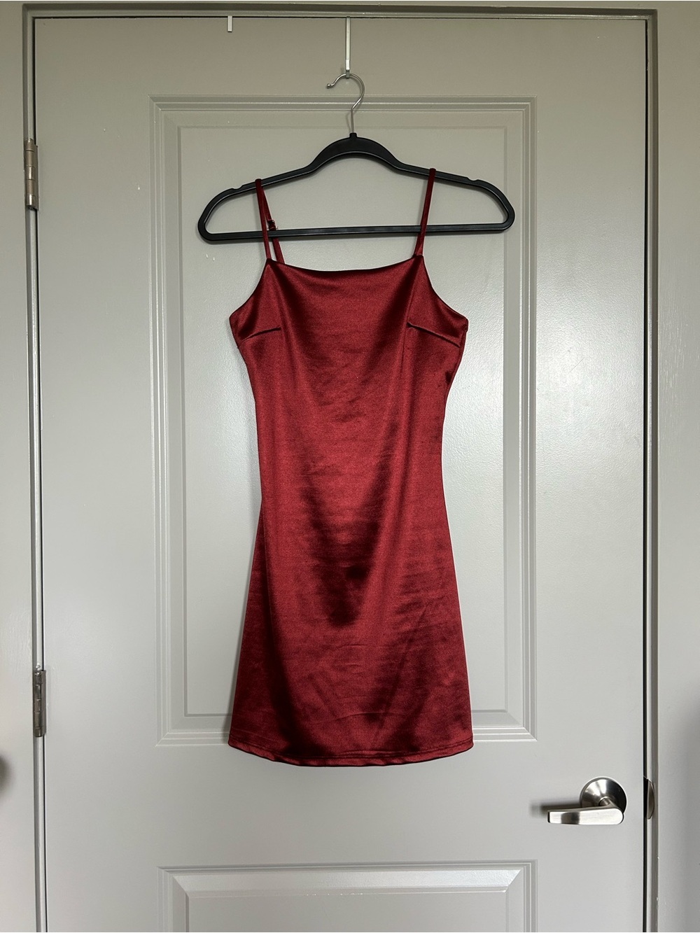 Altar'd State Wine Red Satin Slip Mini Dress